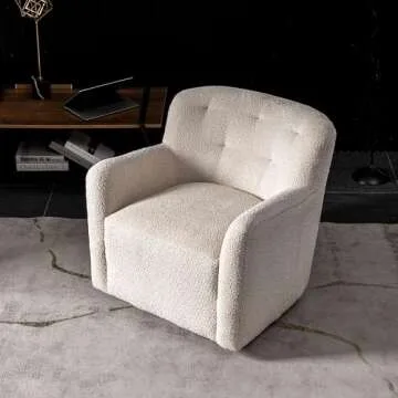 KINWELL 32.5" Swivel Chenille Accent Chair for Any Space