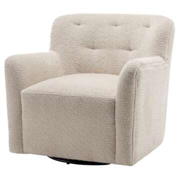 KINWELL 32.5" Swivel Chenille Accent Chair for Any Space