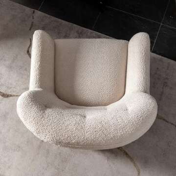 KINWELL 32.5" Swivel Chenille Accent Chair for Any Space