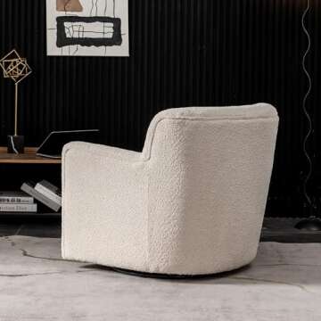 KINWELL 32.5" Swivel Chenille Accent Chair for Any Space