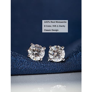 IMOLOVE Moissanite Earrings Stunning Sparkle in Silver