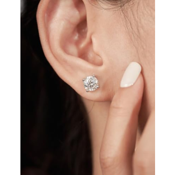 IMOLOVE Moissanite Earrings Stunning Sparkle in Silver