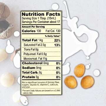 Roland Foods Virgin Macadamia Oil, Cold Pressed, Specialty Imported Food, 8.45 Fl Oz Can