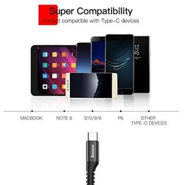 Baseus USB Type C Cable for Car, 100W Retractable Coiled USB A to USB C Fast Charger Cord, Nylon Braided Carplay Cable Compatible with iPhone15/Pro/Plus/Pro Max, Galaxy S24 S23, Note 20 (3.3ft)