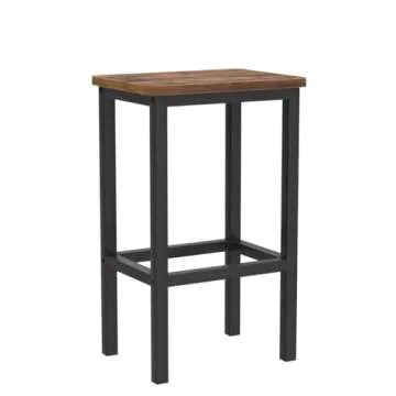 VASAGLE Bar Stools, Set of 2 Bar Chairs, Kitchen Breakfast Bar Stools with Footrest, Industrial in Living Room, Party Room, Rustic Brown and Black ULBC65X
