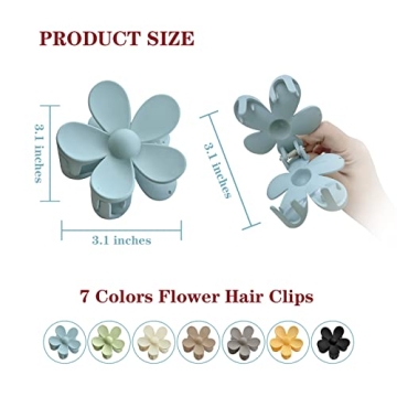 7 Pack Flower Claw Clips for All Hair Types - Stylish & Durable