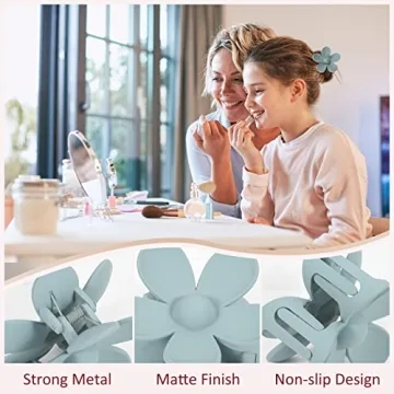 7 Pack Flower Claw Clips for All Hair Types - Stylish & Durable