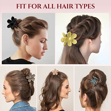 7 Pack Flower Claw Clips for All Hair Types - Stylish & Durable