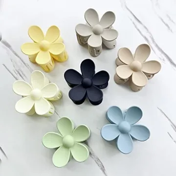 7 Pack Flower Claw Clips for All Hair Types - Stylish & Durable