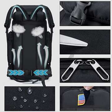 COSCOOA 80L Military Tactical Backpack for Men Large Camping Backpack Waterproof Hiking Travel Outdoor Camouflage Backpack Black