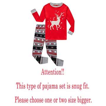 Family Feeling Little Girls Boys Long Sleeve Christmas Pajamas Sets 100% Cotton Pyjamas Kids Pjs Siz...