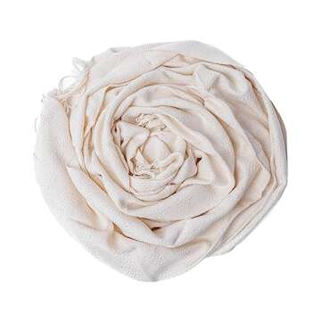 Mexican Rebozo Shawl, Ideal for Natural Birth, Doula Massage, 98.5", Ivory