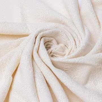 Mexican Rebozo Shawl, Ideal for Natural Birth, Doula Massage, 98.5", Ivory