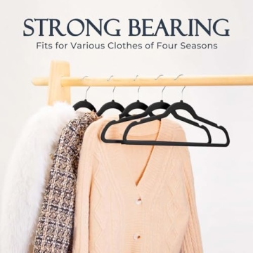 HOUSE DAY Velvet Hangers 60 Pack - Premium Non-Slip Design