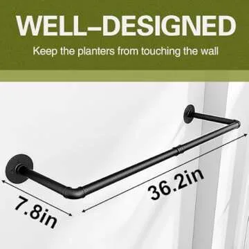 Galood Hanging Planter - Indoor Black Metal Rod for Plants