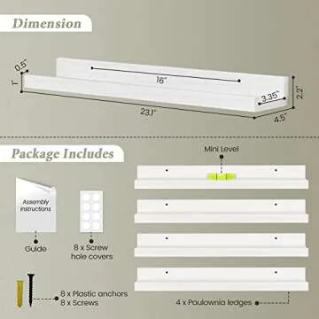 Forbena Floating Shelves Set of 4 - Elegant Wall Storage