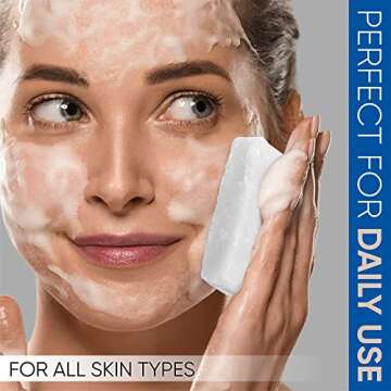 T.Taio Esponjabon Mother of Pearl Soap Sponge - Cleansing Shower Scrubber - Cleaning Bath Wash Scrub - Oil Removal - Massage & Lather Foot, Elbow, & Face - Bathroom Accessories - Fresh Scent (5-Pack)