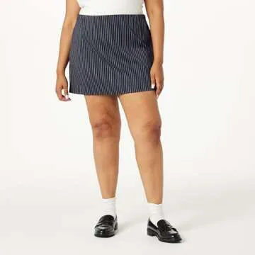 The Drop Women’s Caen Mini Skirt in Navy Pinstripe