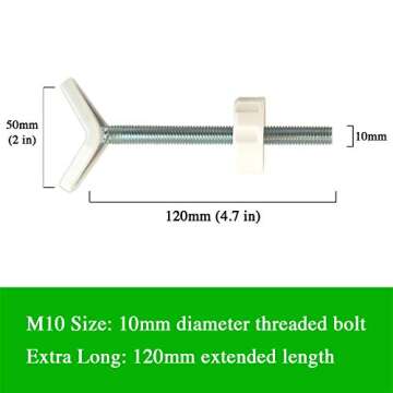 Baby Gate Guru Extra Long M10 (10mm) Stair Banister Adapter Y-Spindle Rods 2 Pack for Pressure Mounted Baby and Pet Safety Gates (10mm, White)