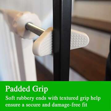 Baby Gate Guru Extra Long M10 (10mm) Stair Banister Adapter Y-Spindle Rods 2 Pack for Pressure Mounted Baby and Pet Safety Gates (10mm, White)