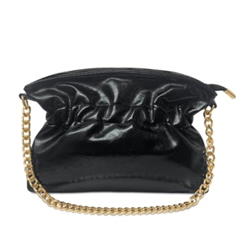 KKXIU Evening Clutch Purses for Women Shiny Metallic Solid Color Crossbody Bag with Gold Chain Strap...