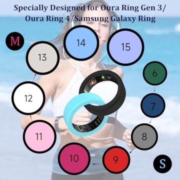 YWXTW [12 Pack Ring Cover for Oura Ring/Samsung Ring, Skin-Friendly Anti-Scratch Soft Silicone Protector Compatible with Oura Ring 3/4/Samsung Galaxy Ring for Men/Women, Group 1 S for 6/7/8/9/10