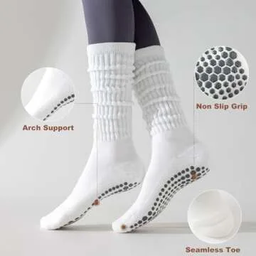 BISOUSOX Pilates Socks with Grips for Women
