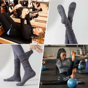 BISOUSOX Pilates Socks with Grips for Women