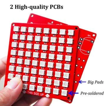 VIGURTIME DIY Music Spectrum Soldering Project Kit, Music Active Pickups with Cool Animation and Pixel Arts for Fun，8x8 RGB Display, Great STEAM Project Kit and Gift for Friends and Family