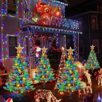 Solar Christmas Trees with 100 LED Lights for Outdoors