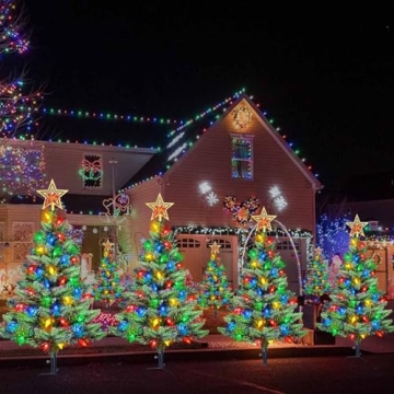 Solar Christmas Trees with 100 LED Lights for Outdoors