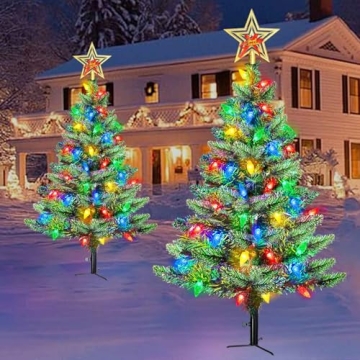 Solar Christmas Trees with 100 LED Lights for Outdoors