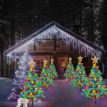 Solar Christmas Trees with 100 LED Lights for Outdoors