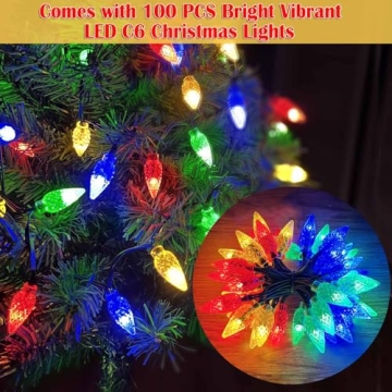Solar Christmas Trees with 100 LED Lights for Outdoors