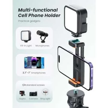 71'' Phone Tripod & Selfie Stick, Tripod for iPhone with Detachable Remote, Portable Phone Tripod Stand for Video Recording, Travel Tripod for Cell Phone, Compatible with Smartphones, DSLR