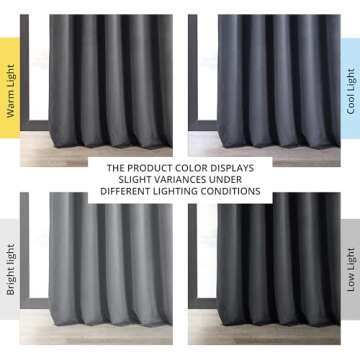 Stylish HPD Velvet Thermal Blackout Curtains in Blue Grey