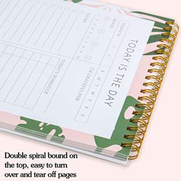 Daily TO DO List Notepad - Undated Day Planner Notepad Bohemin Aesthetic Design 52 Tear-Off Sheets TO-DO’S, Notes & Schedule - Includes TO BUY & Water Intake