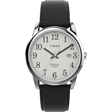 Timex Men's Easy Reader 38mm Watch - Black Strap White Dial Silver-Tone Case