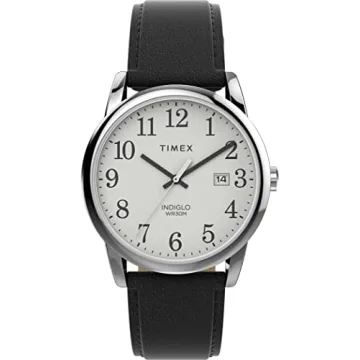 Timex Men's Easy Reader 38mm Watch - Black Strap White Dial Silver-Tone Case