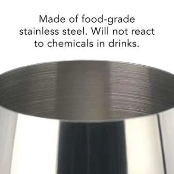 PG Set of 4 Stainless Steel Wine Glass - 18.5oz Silver Mirror Finished Wine Glasses - Unbreakable Wine Glasses - Stem Metal Wine Goblets