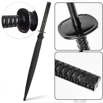 Sword Umbrella Katana Umbrella Samurai Sword Umbrella Japanese Umbrella Samurai Umbrella Creative Strong Windproof Semi-Automatic Knife Umbrella Decoration Birthday Gift (24 bone)