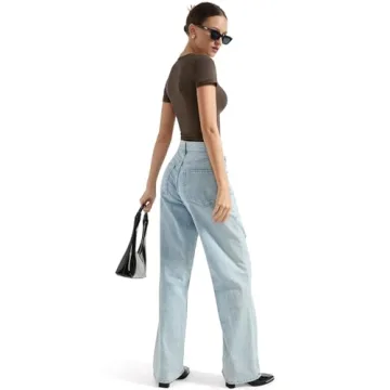 SUUKSESS Women Double Lined Soft Stretchy Crop Tee Y2K