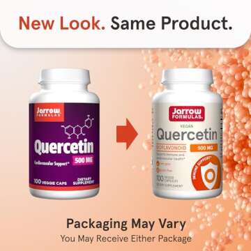 Jarrow Formulas Quercetin 500 mg, Dietary Supplement, Antioxidant Support for Cardiovascular and Imm...
