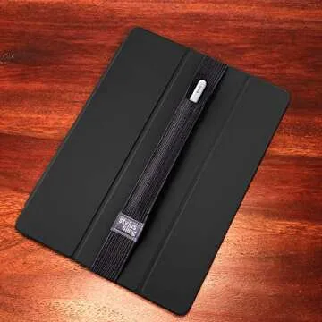 Stylus Sling Pencil Holder with USB Adapter Pocket for Apple Pencil (1st and 2nd Gen) - Compatible with iPad Pro 11/10.5/9.7 & iPad 6th Gen Cases, Black