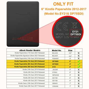 Fintie Slimshell Case for 6" Kindle Paperwhite - Lightweight with Auto Sleep/Wake