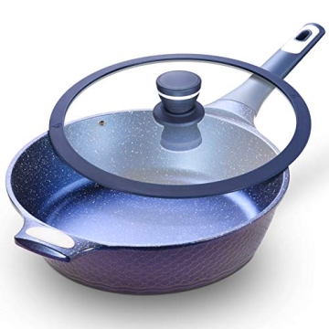 11" Nonstick Frying Pan with Lid - Stylish & Durable