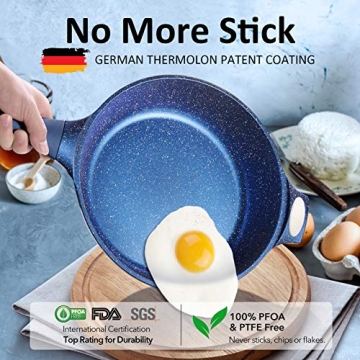 11" Nonstick Frying Pan with Lid - Stylish & Durable