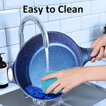 11" Nonstick Frying Pan with Lid - Stylish & Durable