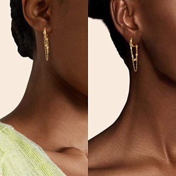 Stylish Shownee Gold Hoop Dangle Earrings for Women