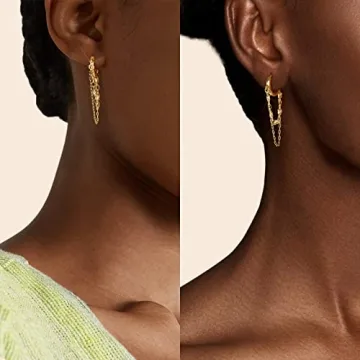 Stylish Shownee Gold Hoop Dangle Earrings for Women